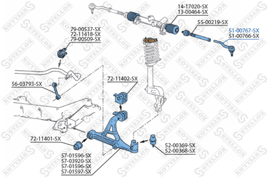 Stellox 51-00767-SX Наконечник рулевой левый Peugeot 405 1. - 2