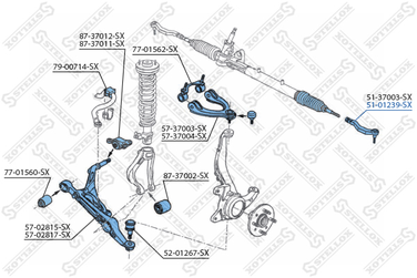 Stellox 51-01239-SX Наконечник рулевой правый Rover 400 95- - 2