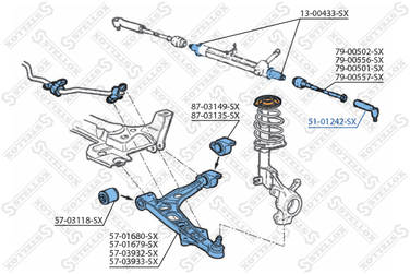 Stellox 51-01242-SX Наконечник рулевой Fiat Punto 94> - 2