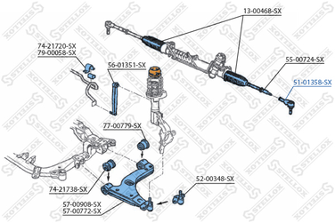 Stellox 51-01358-SX Наконечник рулевой Opel Astra all 98> - 2
