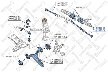 Stellox 51-02019-SX Наконечник поперечной рулевой тяги - 2