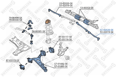 Stellox 51-02020-SX Наконечник рулевой левый  Alfa Romeo 145 - 2