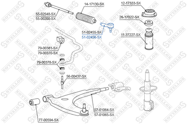Stellox 51-02456-SX Наконечник рулевой правый Daihatsu Gran - 3