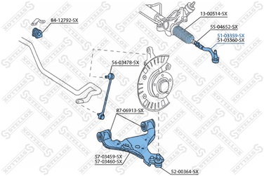 Stellox 51-03359-SX Наконечник рулевой левый MB Viano/Vito - 2