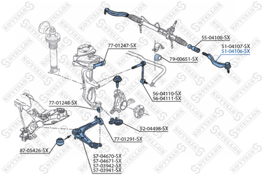 Stellox 51-04106-SX Наконечник рулевой правый Peugeot 407 a - 2
