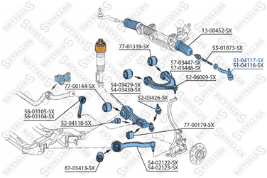 Stellox 51-04117-SX Наконечник рулевой левый MB w211/s211/c - 2
