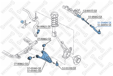 Stellox 51-04494-SX Наконечник рулевой левый Dacia Logan al - 2
