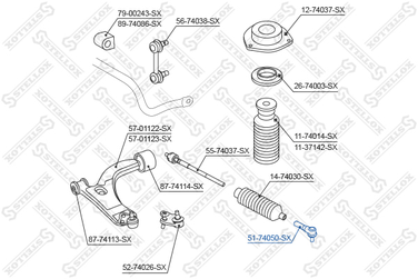 Stellox 51-74050-SX Наконечник рулевой Nissan Terrano R50 9 - 2