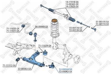 Stellox 52-00024-SX Шар. опора л.+п. к-кт VW Golf 83-87 | перед прав | - 2