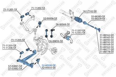 Stellox 52-00390-SX Шар. опора нижн. л.+п. VW T4 90-96 | перед | - 2
