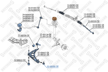 Stellox 52-00392-SX Шар. опора наружн. л.+п. BMW E36 90-00 | перед | - 2