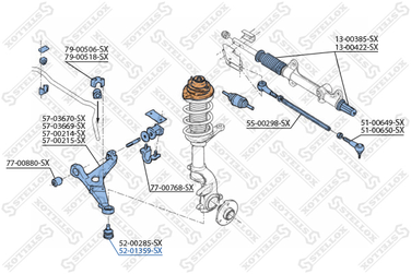 Stellox 52-01359-SX Шар. опора л.+п. Peugeot 106 91> | перед лев | - 2