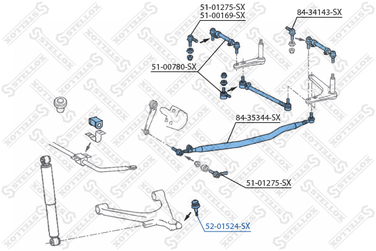 Stellox 52-01524-SX Шар. опора л.+п. MB 100 Bus 2.4d <96 | перед | - 3