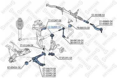 Stellox 52-04498-SX Шар. опора нижн. л.+п. Citroen C6 04>,Pe | перед прав/лев | - 2