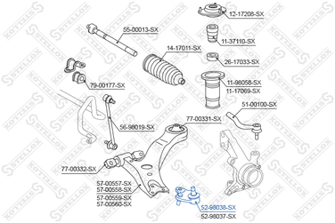 Stellox 52-98038-SX Шар. опора л. Toyota Camry/Previa all 00 | перед лев | - 2