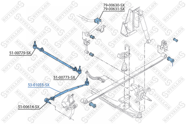 Stellox 53-01055-SX Тяга рул.+нак. л. VW LT 40-55 2.0-2.4td | перед лев | - 2