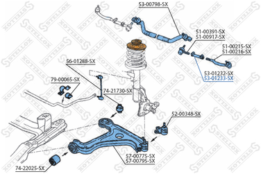 Stellox 53-01233-SX Тяга рул.+нак. п. Opel Omega all 94> | перед прав | - 2