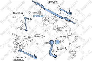 Stellox 53-02023-SX Тяга рул.централ. BMW E38 93-01 | перед | - 2