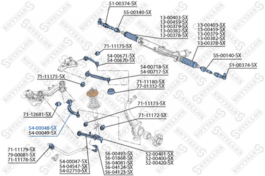 Stellox 54-00048-SX Рычаг нижн. зад. л. Audi a4-a8 95> | перед лев | - 3