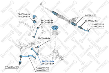 Stellox 54-00912-SX Рычаг л. алюм. BMW E39 2.0i-2.8i/2.0D-3. | перед лев | - 2