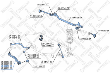 Stellox 54-01188-SX Рычаг нижн. л. алюм. BMW е32/e34 86> | перед лев | - 2