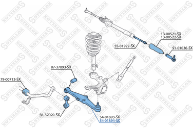 Stellox 54-01894-SX Рычаг нижн. п. Rover 200/400 all 89> | перед прав | - 2