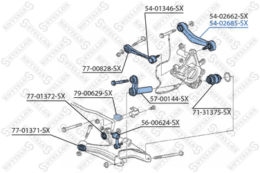 Stellox 54-02685-SX Рычаг зад. подв. верхн. п. BMW e38/z8 2 | прав | - 2