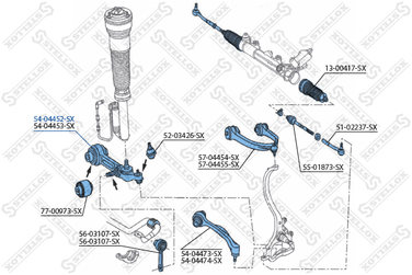 Stellox 54-04452-SX Рычаг нижн. л. MB w220 98> | перед лев | - 2
