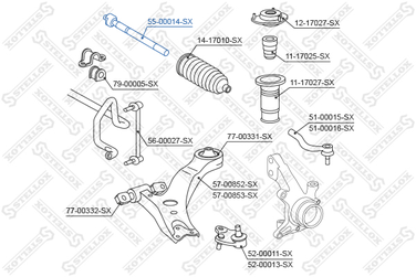 Stellox 55-00014-SX Тяга рул. л.+п. Toyota Camry 2.0 16v/2. | перед прав/лев | - 2