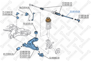 Stellox 55-00143-SX Тяга рул. л.+п. Ford Fiesta 96>,Mazda 1 | перед прав/лев | - 2