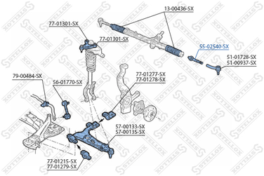 Stellox 55-02540-SX Тяга рул. л.+п. Alfa Romeo 156 all 97> | перед прав/лев | - 2