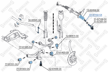 Stellox 55-07102-SX Тяга рул. л.+п. MB w164 05> | перед прав/лев | - 2