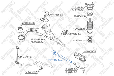 Stellox 55-07310-SX Тяга рул. л.+п. Hyundai I30 07> | перед прав/лев | - 2