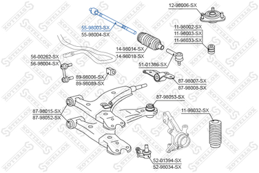 Stellox 55-98003-SX Тяга рул. л.+п. без г/у Toyota Corolla/R | перед прав/лев | - 2