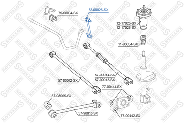 Stellox 56-00026-SX Тяга стаб. зад. Toyota Camry 2.4 16v/3. | прав/лев | - 2