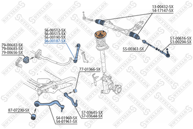 Stellox 56-00187-SX Тяга / стойка, стабилизатор | перед лев | - 2