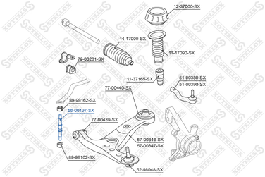 Stellox 56-00197-SX Тяга стаб. пер. Peugeot 107 all 05> | перед прав/лев | - 1