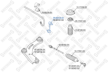 Stellox 56-00218-SX Тяга стаб. пер. л. Nissan Qashqai 07> | перед лев | - 2