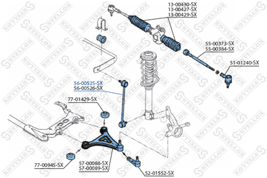 Stellox 56-00525-SX Тяга стаб. пер. л. Volvo 440/460/480 al | перед лев | - 2