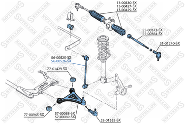 Stellox 56-00526-SX Тяга стаб. пер. п. Volvo 440/460/480 al | перед прав | - 2