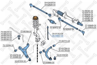 Stellox 56-00657-SX Тяга / стойка, стабилизатор | перед прав/лев | - 2