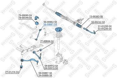Stellox 56-00881-SX Тяга стаб.пер.п. BMW E39 95> | перед прав | - 2