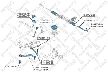 Stellox 56-00882-SX Тяга стаб. пер. л. BMW E39 95> | перед лев | - 2