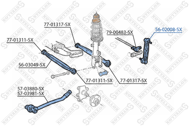 Stellox 56-02008-SX Тяга / стойка, стабилизатор | зад прав/лев | - 2