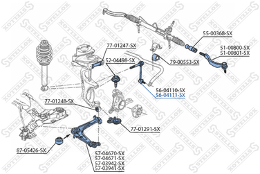 Stellox 56-04111-SX Тяга стаб. пер. п. Peugeot 407 all 04> | перед прав | - 2