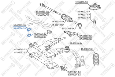 Stellox 56-98004-SX Тяга / стойка, стабилизатор | перед прав/лев | - 2
