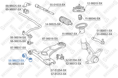 Stellox 56-98022-SX Тяга пер. рычага Toyota Avensis at22# a | перед прав/лев | - 2