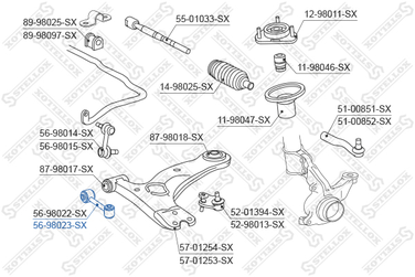 Stellox 56-98023-SX Тяга / стойка, стабилизатор | перед прав | - 2