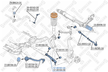 Stellox 57-00183-SX Рычаг нижн. л. BMW x5/x6 00> | перед лев | - 2