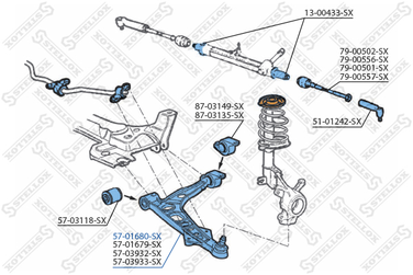 Stellox 57-01680-SX Рычаг л. Fiat Punto 94-99 | перед лев | - 3